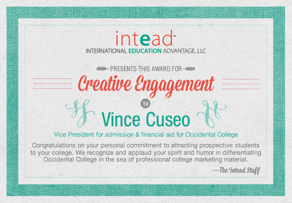 Intead Creative Engagement Award Occidential College 