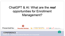 AI and ChatGPT for Enrollment Management: Presentation Slides 